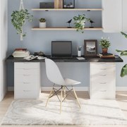 vidaXL Tampo de mesa 200x50x(2-4) cm carvalho tratado castanho-escuro