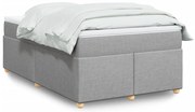 vidaXL Cama com molas/colchão 120x200 cm tecido cinza-claro