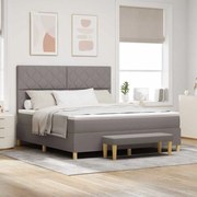 vidaXL Cama Box com colchão Cinzento-acastanhado 180 x 200 cm tecido