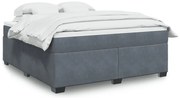 vidaXL Cama com molas/colchão 180x200 cm veludo cinzento-escuro