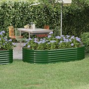 vidaXL Canteiro elevado jardim 175x100x36 cm aço galvanizado verde