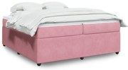 vidaXL Cama com molas/colchão 200x200 cm veludo rosa
