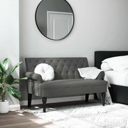 vidaXL Banco com encosto 120x62x75,5 cm tecido cinzento-escuro