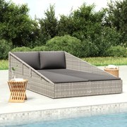 vidaXL Espreguiçadeira de jardim 110x200 cm vime PE cinzento
