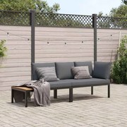 vidaXL 2 pcs conjunto de sofás p/ jardim c/ almofadões alumínio preto