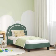 vidaXL Estrutura de Cama Infantil com Cabeceira Verde do Mar