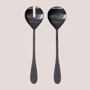 Talheres De Salada Aina Preto Mate - Sklum