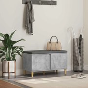vidaXL Banco de Hall com almofada com porta Cinzento 80 x 38 x 46 cm