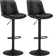 Bancos de bar ajustáveis com encosto e assento acolchoado | VASAGLE | 42,9 x 48,1 x 114,1 cm | LJB095B01.