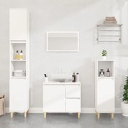 vidaXL 3 pcs conjunto móveis casa de banho madeira processada branco