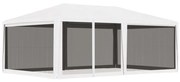 vidaXL Tenda para festas com 4 paredes laterais em rede 4x6 m branco