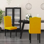 Cadeiras de jantar 2 pcs veludo amarelo