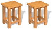 vidaXL Mesas de apoio 2 pcs 27x24x37 cm madeira de carvalho maciça