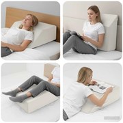 vidaXL Travesseiro para as Pernas Liso Branco 63 x 52 x 19,5 cm