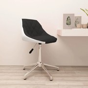 Cadeira de escritório giratória couro artificial preto e branco