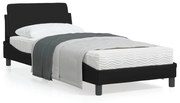 vidaXL Estrutura de cama Dover couro artificial 80x200 cm preto