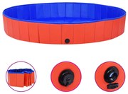 Piscina para cães dobrável 200x30 cm PVC vermelho