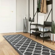 vidaXL Tapete lavável antiderrapante 80x300 cm preto e branco
