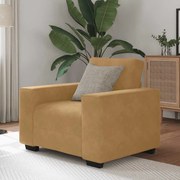 vidaXL Poltrona 60 cm veludo castanho