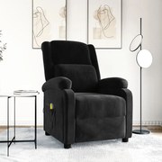vidaXL Poltrona de massagens veludo preto