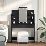 Mesa de Maquiagem vidaXL com Luzes LED Carvalho Preto 96x40x142 cm