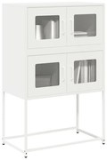vidaXL Aparador alto 68x39x107 cm aço branco