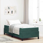vidaXL Estrutura da Cama com colchão Verde Escuro 80 x 200 cm tecido