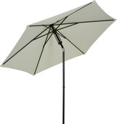 Outsunny Guarda-sol de jardim inclinável com acionamento manual e ventilação em metal e poliéster de alta densidade 180g/m² cinza claro | Aosom Portugal