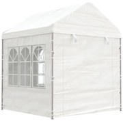 VidaXL Gazebo com telhado 2,28x2,23x2,69 m polietileno branco