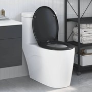 vidaXL Assento de Vaso Sanitário Preto 47 x 37 x 4 cm Duroplast