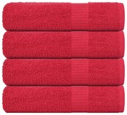 Toalhas de banho 4 pcs 100x150 cm 360 gsm 100% algodão vermelho