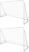 vidaXL Balizas de futebol com redes 2 pcs aço 240x90x150 cm