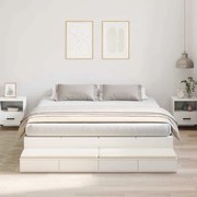 vidaXL Estrado de cama com arrumação Branco 180 cm Madeira processada