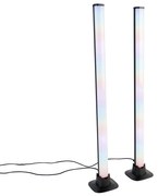 Candeeiro de mesa preto com LED, comando remoto e RGB - Arnold Moderno