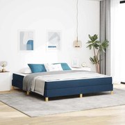 vidaXL Cama Box com colchão Azul 180 x 200 cm tecido