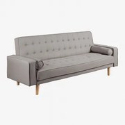 Sofá-cama De 3 Lugares Em Linho Brion Linho Cinza Concreto - Sklum