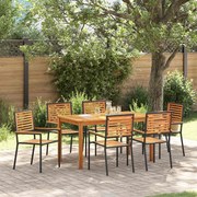 vidaXL Conjunto de Jantar de Jardim 7 pcs Preto 140 x 80 x 74 cm