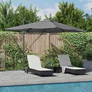 vidaXL Parasol Cantilever Roma com LEDs Antracite 352x251x265 cm - Estrutura de Alumínio