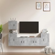 vidaXL Conjunto móveis de TV 5 pcs madeira processada cinzento cimento