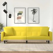 Sofá-cama com almofadões tecido amarelo-claro