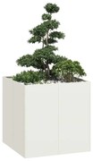 Vaso floreira 80x80x80 cm aço branco