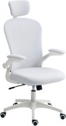 Vinsetto Cadeira de Escritório em Malha com Encosto Alto Apoio de Cabeça Ajustável Suporte Lombar 4D 62x64x120 cm Branco | Aosom Portugal