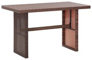 Mesa de jardim 110x60x67 cm vime PE castanho