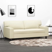 vidaXL Sofá de 2 lugares 140 cm couro artificial cor creme