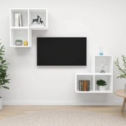 vidaXL 4 pcs conjunto de móveis de TV contraplacado branco