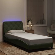 vidaXL Estrutura de cama c/ luzes LED 80x200 cm veludo cinzento-claro