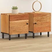 vidaXL Mesas de cabeceira 2 pcs 40x33x46 cm madeira de acácia maciça