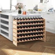 Garrafeira para 60 garrafas de vinho empilháveis Estante para vinhos de 6 níveis 101 x 29 x 73 cm Natural