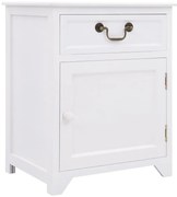 vidaXL Mesa de cabeceira 40x30x50 cm madeira de paulownia branco