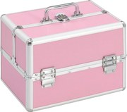 vidaXL Caixa de maquilhagem 22x30x21 cm alumínio rosa